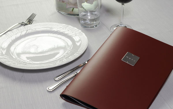 Menükarte_1 Menükarte aus Lederfaserstoff / LEFA bzw. bonded leather