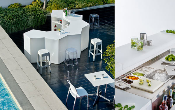 Outdoorbar-Theke Bewirtung und Catering Aussen leicht gemacht durch praxisgerechte Systeme und Behälter