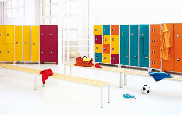 Gym-1 Spinde / Garderobenschränke und Taschenschränke für Bäder, Krankenhäuser, Kliniken, Industrie