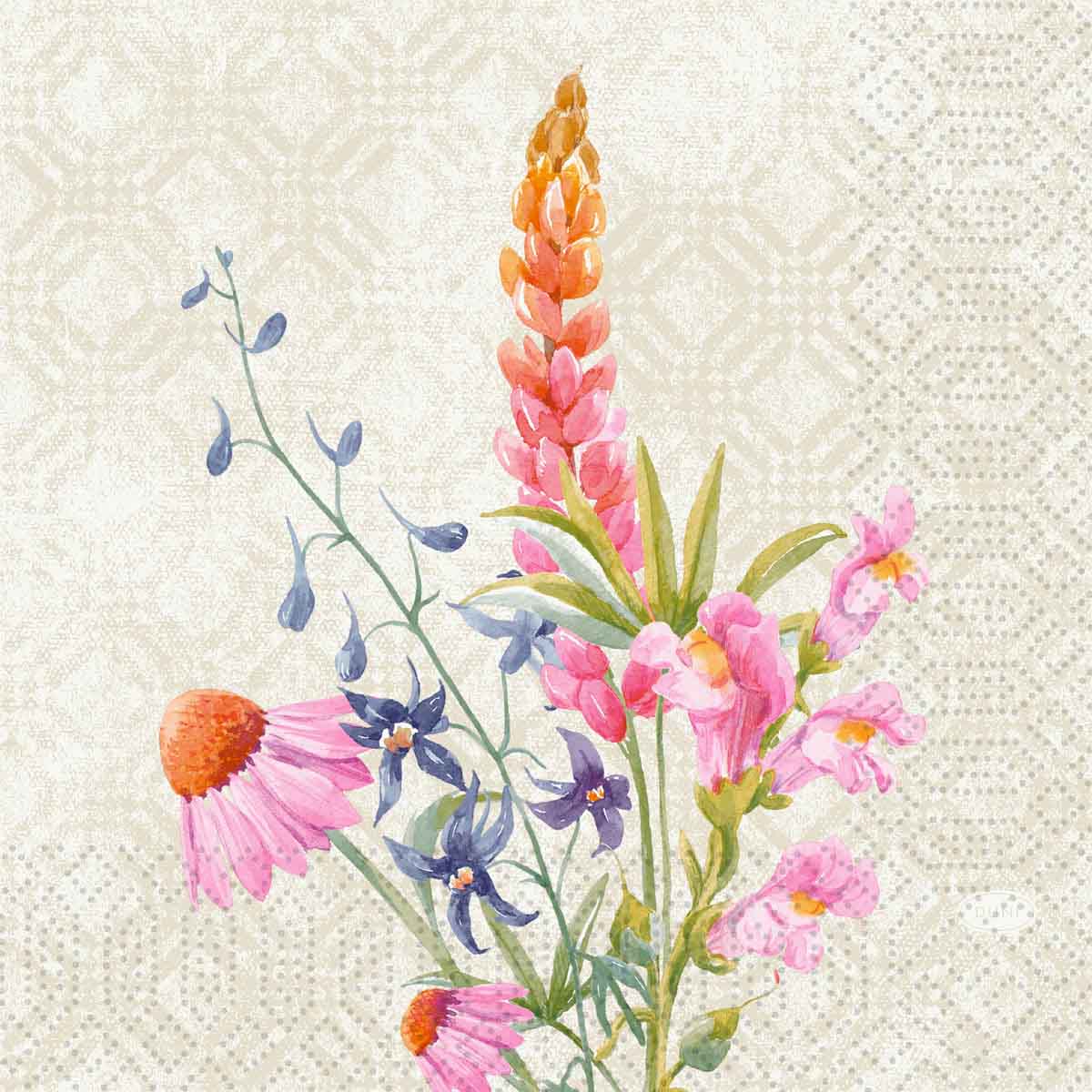 Zelltuchservietten 33 x 33cm, 3-Lagig, 1/4-Falz - Floret