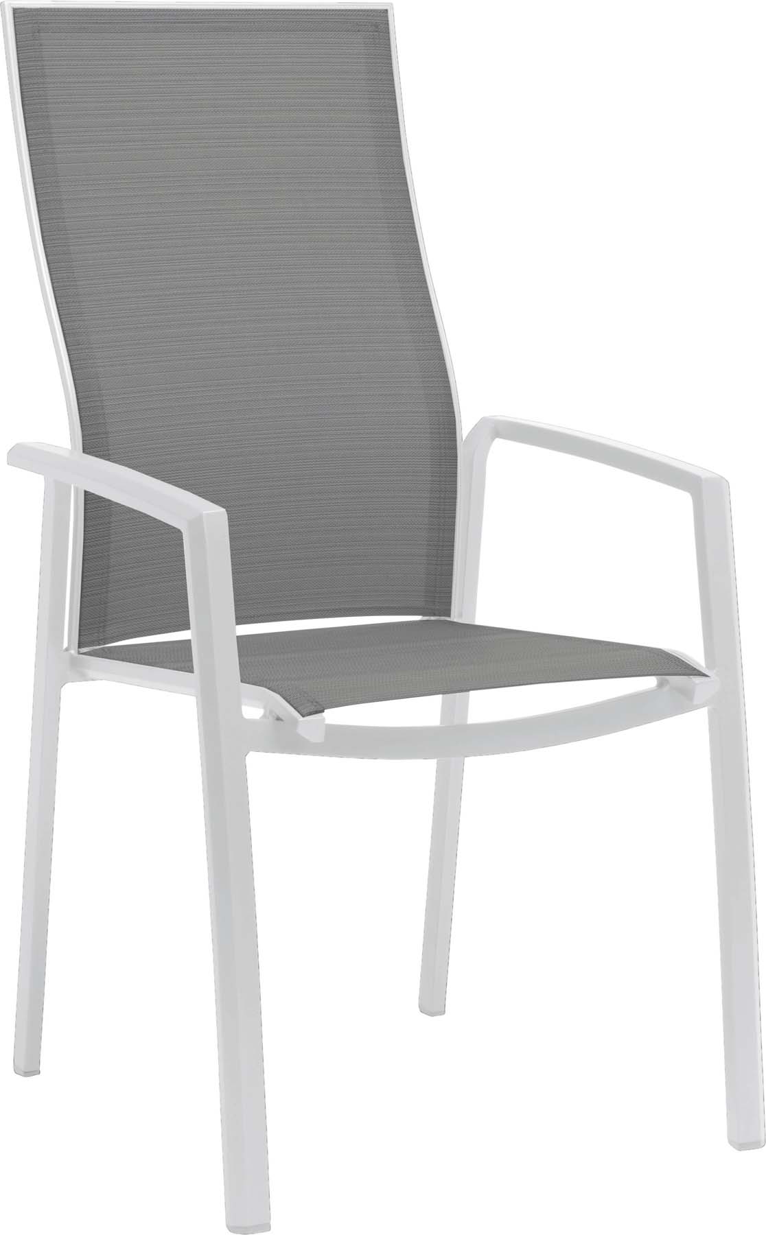 Stapelsessel KARI hoch - Variante Weiß / Silber