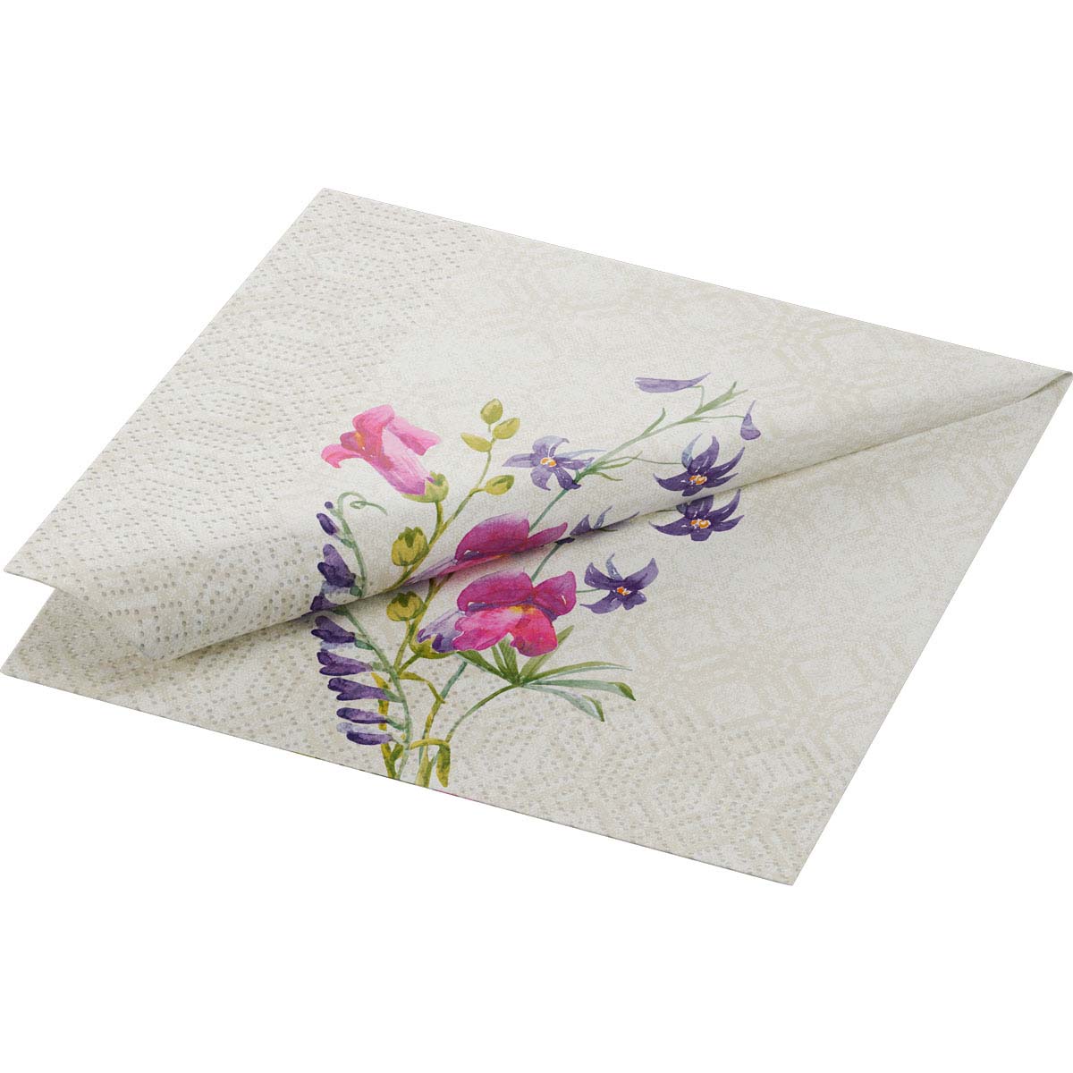 Zelltuchservietten 33 x 33cm, 3-Lagig, 1/4-Falz - Floret