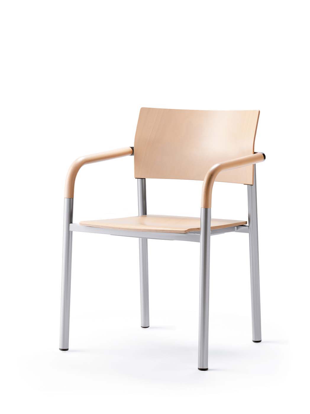 Stapelstuhl mit Armlehne Buche - ALUFORM_3