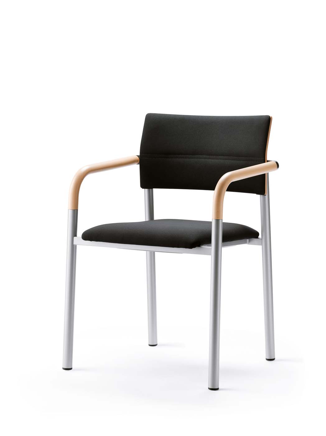Stapelstuhl mit Armlehne Buche - ALUFORM_3
